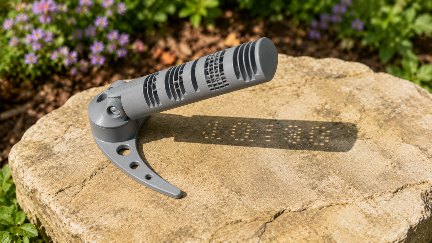 3d Printed Digital Sundial | Solar Powered Garden & Desk Clock | No Batteries or Electricity | Modern Outdoor & Indoor Decoration